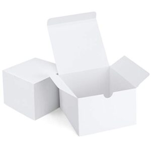 eupako white gift boxes 5x5x3.5 25 pack kraft paper gift boxes with lids for crafting, gifts, wedding, birthday, party, cupcake