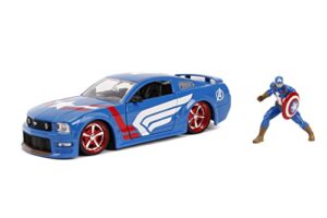 jada 1:24 diecast 2006 ford mustang gt with captain america figure