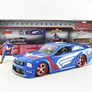 Jada 1:24 Diecast 2006 Ford Mustang GT with Captain America Figure