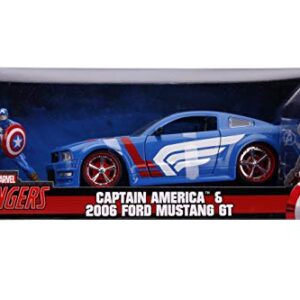 Jada 1:24 Diecast 2006 Ford Mustang GT with Captain America Figure