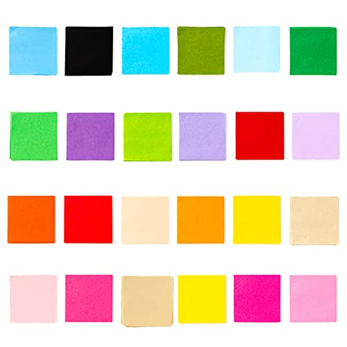 Exquiss 2400 Sheets Tissue Paper Squares 4 inch Bulk 24 Colors for Art Paper Craft Scrunch Art Kids Craft DIY Craft Tracing Scrapbooking Embellishments Mural Rainbow School Supplies