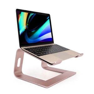 Laptop Stand, Ergonomic Aluminum Laptop Mount Computer Stand, Detachable Laptop Riser，Notebook Holder Stand Compatible with MacBook Pro/Air HP Lenovo Samsung Huawei ，All 10-17.3" Laptops(Rose Gold)