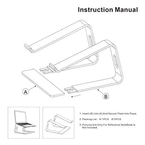 Laptop Stand, Ergonomic Aluminum Laptop Mount Computer Stand, Detachable Laptop Riser，Notebook Holder Stand Compatible with MacBook Pro/Air HP Lenovo Samsung Huawei ，All 10-17.3" Laptops(Rose Gold)