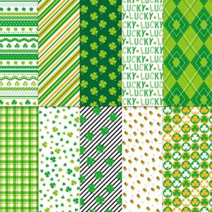 FANCY LAND 10 Sheets St.Patrick’s Day Wrapping Paper Sheets Shamrock Green Gift Wrap Folded Large Sheets 20 X 28 Gift Decoration