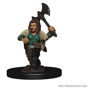 D&D Nolzur's Marvelous Miniatures - Dwarf Female Barbarian - 2 Count Unpainted Miniatures, Dungeons & Dragons