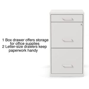 Staples 2806666 3-Drawer Vertical File Cabinet Locking Letter White 18-Inch D (52144)