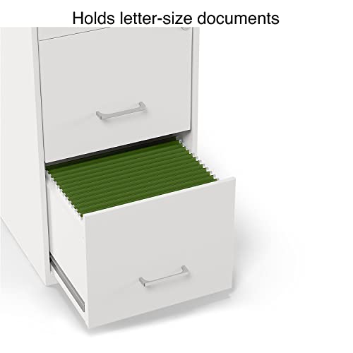 Staples 2806666 3-Drawer Vertical File Cabinet Locking Letter White 18-Inch D (52144)