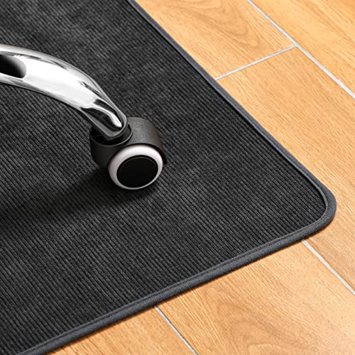 Yecaye Office Chair Mat for Hardwood Floor, 48"×36" Desk Chair Mat, Anti-Slip Low-Pile Chair Mats for Rolling Chair, Non-Curve Office Rug, Multipurpose Computer Chair Mat, Hard Floor Mat, Dark Grey