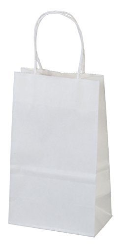 Flexicore Packaging 5.25"x3.25"x8" - 25 Pcs-White Kraft Paper Bags, Shopping, Merchandise, Party, Gift Bags