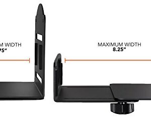 Mount-It! CPU Wall Mount Bracket, Desktop Computer Tower Holder with Safety Straps, Heavy Duty Size Adjustable CPU Holder, Steel, Black, 22 Lbs Capacity, Saves Floor and Desk Space