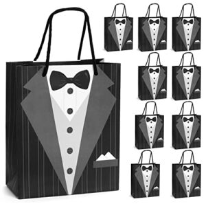 tuxedo gift bags – for groomsman, bachelor party favors, wedding – 10 pack