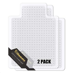 sillamate 2 pack 36” x 48” office chair mat for carpeted floors, flat packed, easy lay flat, heavy duty floor mat,eco-friendly series studded carpet desk chair mats