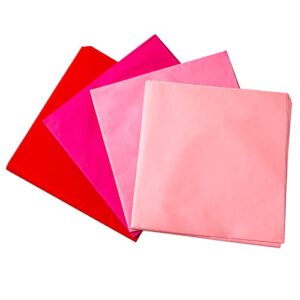 Packanewly 100 Sheets (20" x 20") Bulk Tissue Paper 4 Colors (Pink, Rose, Red) Valentine's Day Style Gift Wrapping Paper for DIY Craft Art Pom Poms Packing and Decorations