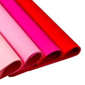 Packanewly 100 Sheets (20" x 20") Bulk Tissue Paper 4 Colors (Pink, Rose, Red) Valentine's Day Style Gift Wrapping Paper for DIY Craft Art Pom Poms Packing and Decorations