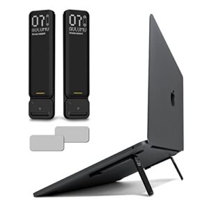aulumu g07 portable laptop stand, pop up leg stands laptop, ergonomic laptop riser lift for desk for all laptops, tablets, 8-20”, black