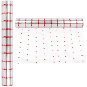 Cellophane Wrap Roll with Hearts | 100’ Feet Long X 16” Inch Wide | 2.3 Mil Thick Crystal Clear Cello with Hearts | Gifts, Baskets, Flowers, Treats, Cellophane Wrapping Paper| Hearts Design Cellophane for Birthdays, Holidays, Graduations |by Anapoliz