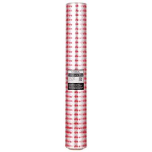 STOBOK Cellophane Wrap Roll | Unfolded Width 32 inch x 100 Ft, Red Polk Dot Paper Wrapper, 3 Mil Thicken Transparent Long Film Gift Wrappings for Flowers, Bouquet,Basket, Food Packing Paper