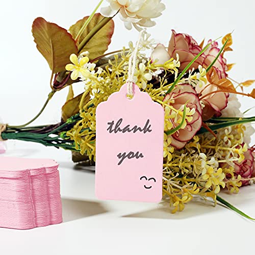 100PCS Blank Gift Tags, Paper Tags for Wedding, Blank Craft Marking Hang Tags with Free 100 Root String (Mix 5 Color)