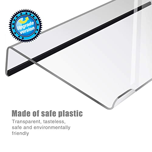 Nat-Hom Computer Keyboard Stand-Clear Acrylic Keyboard Tray with Rubber Strip，Ticker Acrylic Keyboard Riser（Holder） for Easy Ergonomic Typing and Working at Home and Office(Upgrade with rubber strip)