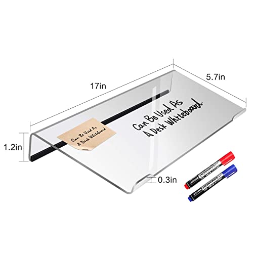 Nat-Hom Computer Keyboard Stand-Clear Acrylic Keyboard Tray with Rubber Strip，Ticker Acrylic Keyboard Riser（Holder） for Easy Ergonomic Typing and Working at Home and Office(Upgrade with rubber strip)