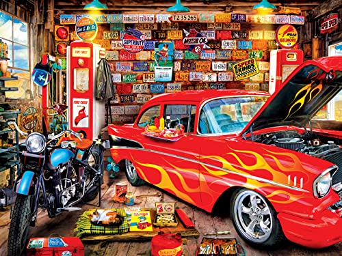 MasterPieces 750 Piece Jigsaw Puzzle for Adults, Family, Or Kids - Retro Garage - 18"x24"