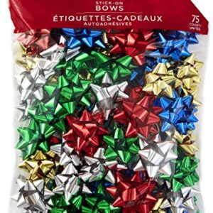 Christmas Ribbon Gift Bows Metallic, 100 Count, (2 Inch, Assorted Colors) for Holiday, Birthdays, Weddings, Baby Showers, Graduations