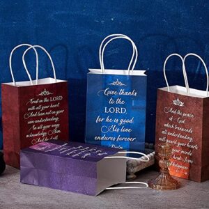 16 Pcs Religious Hymn Gift Bags Inspirational Paper Gift Bag with Handles Welcome Church Bag for Baptism Favors Wrapping Christening Baptism Gifts Party Communion Christmas, 5.9 x 3.1 x 8.3 Inches