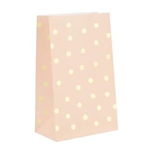 BLUE PANDA 24 Pack Gold Foil and Pink Paper Bags for Kids Birthday, Girls Baby Shower, Wedding Themed Party Favors (5.5 x 8.6 x 3 In)