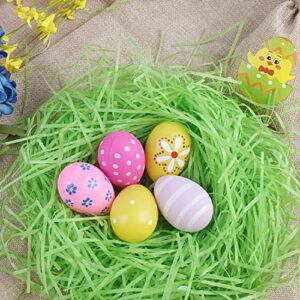 DIYASY Easter Green Grass Basket Filler,7 Oz Shredded Paper for Gift Box Crinkle Raffia Paper for Packaging Decoration