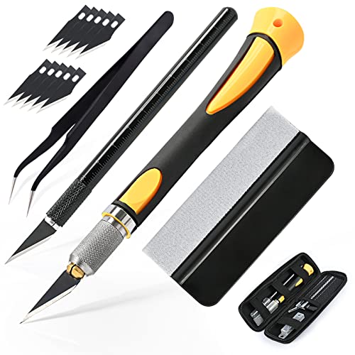 EHDIS Hobby Knife Sets Upgrade Craft Knife Kit,Craft Cutting Tools,Vinyl Wrap Tool Kit,Wallpaper Tool,Craft Tool for Architecture Modeling,Scrapbook,Art Cutting,Repairing,Window Tinting,Car Wrapping