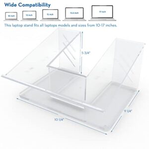 Vray Designs LLC 6MM Acrylic Laptop Stand,Ergonomic Laptop Stand, Portable, and Clear Desk Riser for 10-17 inch Laptops - Made in USA for Home Office