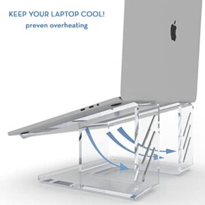 Vray Designs LLC 6MM Acrylic Laptop Stand,Ergonomic Laptop Stand, Portable, and Clear Desk Riser for 10-17 inch Laptops - Made in USA for Home Office