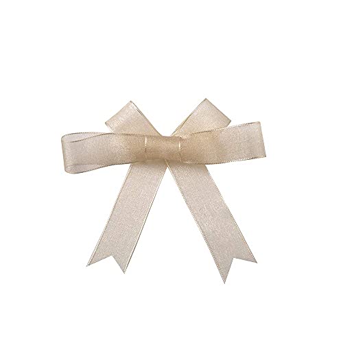 JingleStar Decorative Accessories 1 Inch Sheer Chiffon Ribbon Perfect for Crafts Hair Bows Gift Wrapping Wedding Party Decoration and More (Gold)