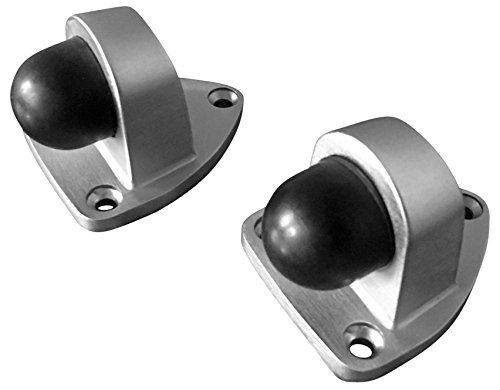 Shepherd Hardware 3406E Heavy Duty Floor Mount Door Stop, 2-Pack, 2 Inch, Satin Nickel