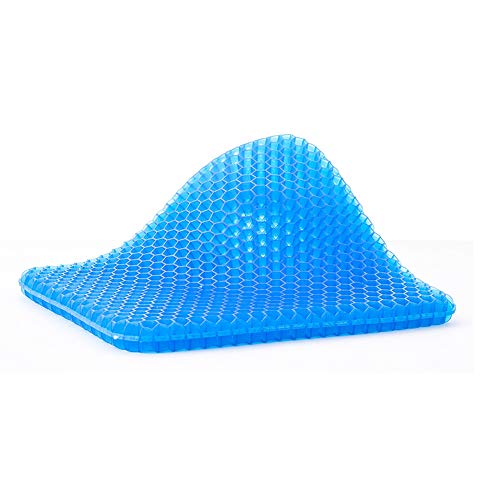 Gel Seat Cushion, Office Chair Seat Cushion with Non-Slip Cover Breathable Honeycomb Pain Relief Sciatica Egg Crate Cushion for Office Chair Car Wheelchair