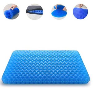 Gel Seat Cushion, Office Chair Seat Cushion with Non-Slip Cover Breathable Honeycomb Pain Relief Sciatica Egg Crate Cushion for Office Chair Car Wheelchair