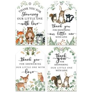 woodland baby shower favor tags, animal birthday party gift tags, woodland hanging gift tags with string