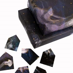 CENTRAL 23 - Galaxy Wrapping Paper - 6 Sheets of Birthday Gift Wrap - Space Wrapping Paper - Blue Black - Recyclable - For Birthday Christmas