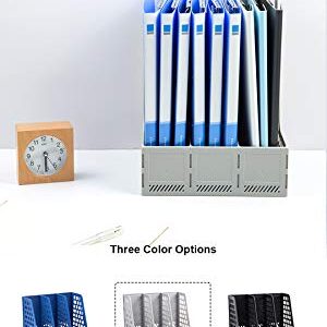Leven Vertical Desk Organizer, Magazine File Holder with 3 Large compartments, Desktop Accessories for Home and Office Storage