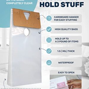 Skywin 1000 Door Hanger Bags 6 x 12 inches - Clear Door Hanger Bags Protects Flyers, Brochures, Notices, Printed Materials - Waterproof and Secure Door Knob Hanger for Outdoor Use (1000)