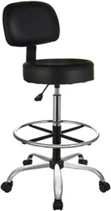 amazon basics multi-purpose adjustable drafting spa bar stool with foot rest and wheels – black