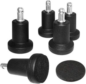 bell glides replacement office chair or stool swivel caster wheels to fixed stationary castors, for carpet high profile bell glides with separate self adhesive felt pads, chair feet wheel stopper