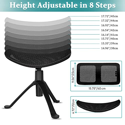 Lilithye Footrest for Desk Adjustable Height 2-in-1 Function Rotatable Ergonomic Under Desk Footrest Ottoman Stool Rolling Leg Rest for Home Office (Black)