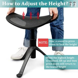 Lilithye Footrest for Desk Adjustable Height 2-in-1 Function Rotatable Ergonomic Under Desk Footrest Ottoman Stool Rolling Leg Rest for Home Office (Black)