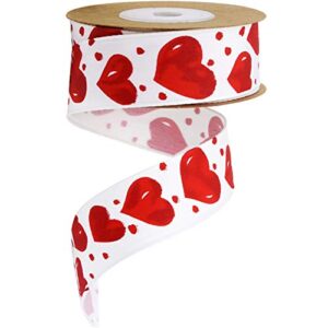 aflyu valentine heart ribbon wired edge wrapping ribbon for valentine’s day decoration wedding party craft supply