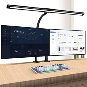 wellwerks 31.5in led desk lamp, 24w architect lamp for home office, desk lamp with clamp, 5 color modes and stepless dimming, modern desk light with gesture sensing for monitor studio reading