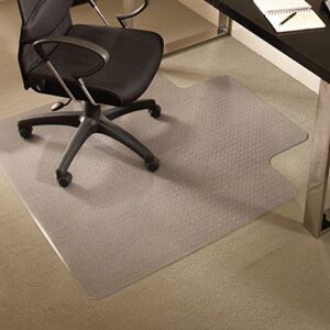 es robbins everlife chair mat with lip for medium pile carpet, 45″x53″, crystal edge (122183)