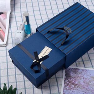 SHIPKEY Navy Blue 8x6x3 Groomsmen Proposal Box with Fill | Gift Boxes with Greeting Cards and Gift Bags