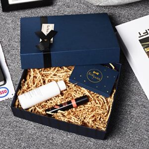 SHIPKEY Navy Blue 8x6x3 Groomsmen Proposal Box with Fill | Gift Boxes with Greeting Cards and Gift Bags