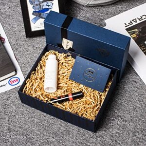 SHIPKEY Navy Blue 8x6x3 Groomsmen Proposal Box with Fill | Gift Boxes with Greeting Cards and Gift Bags